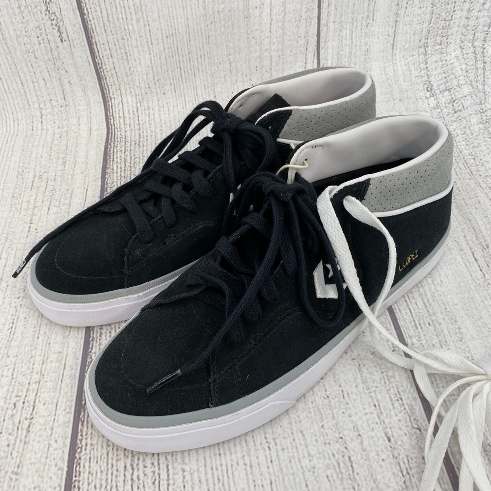 Converse Louie Lopez Pro Mid Sneakers Mens 7 Womens 8.5 Black Suede Streetwear